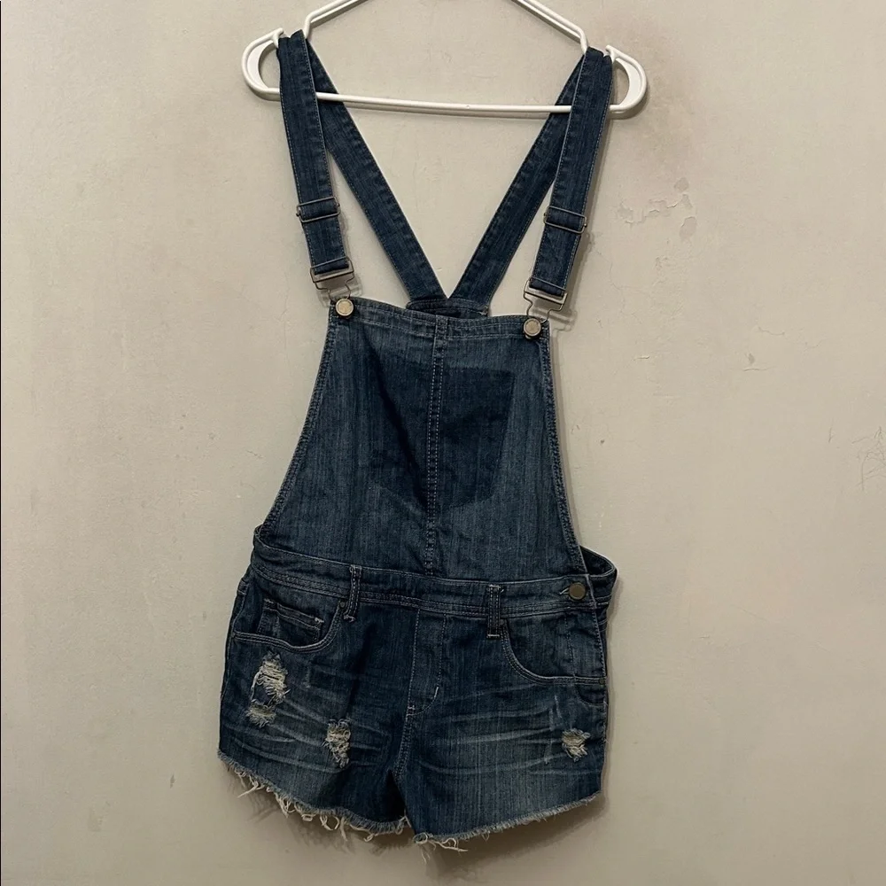 Blank NYC Denim Overalls with Distressed Detailing Size 28 EUC